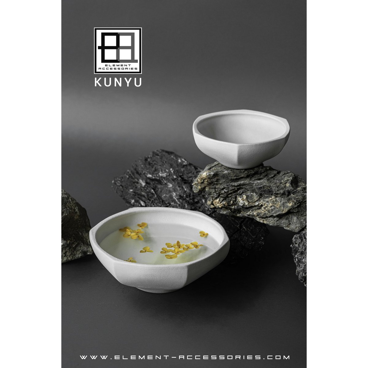 Kom in moderne Aziatische stijl, hoogwaardig design en afwerking, KUNYU22WH