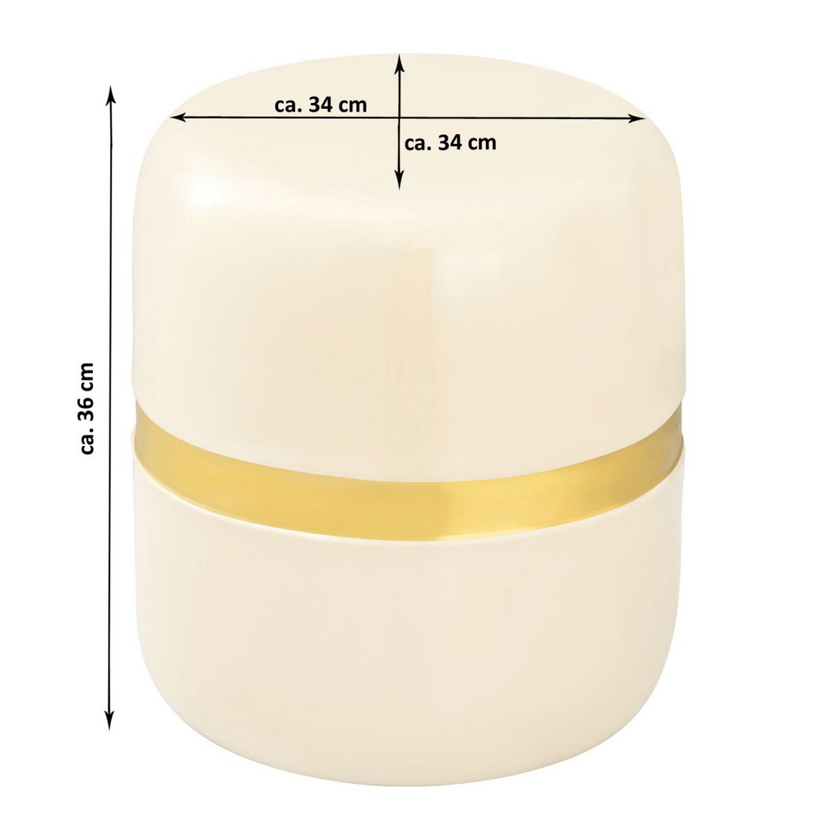 Decotisch tafeltafel rond Ø 34 uur 36 cm lamptafel soft beverley tafel metaal en glazuur
