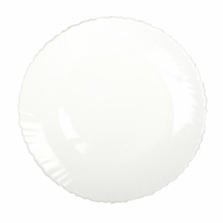 Witte platte plaat gouden rand