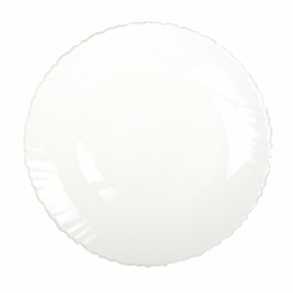 Witte platte plaat gouden rand