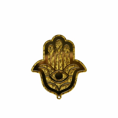 Gouden decoratieve hand 9.7x11.3x0.5 cm