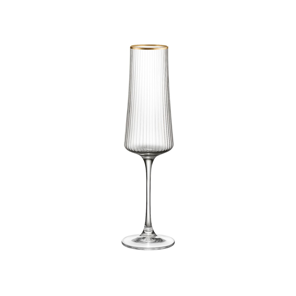 Champagne fluiten vergulde rand 210 ml - veel 6