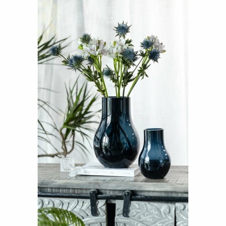 TOP verkopende glazen vazen: moderne elegante grote vaas in diepblauw kwaliteitsglas, DAVOS15
