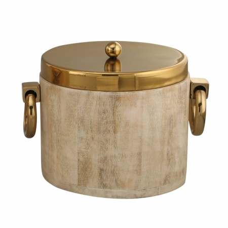 Gouden houten ijsemmer 20x25x20cm