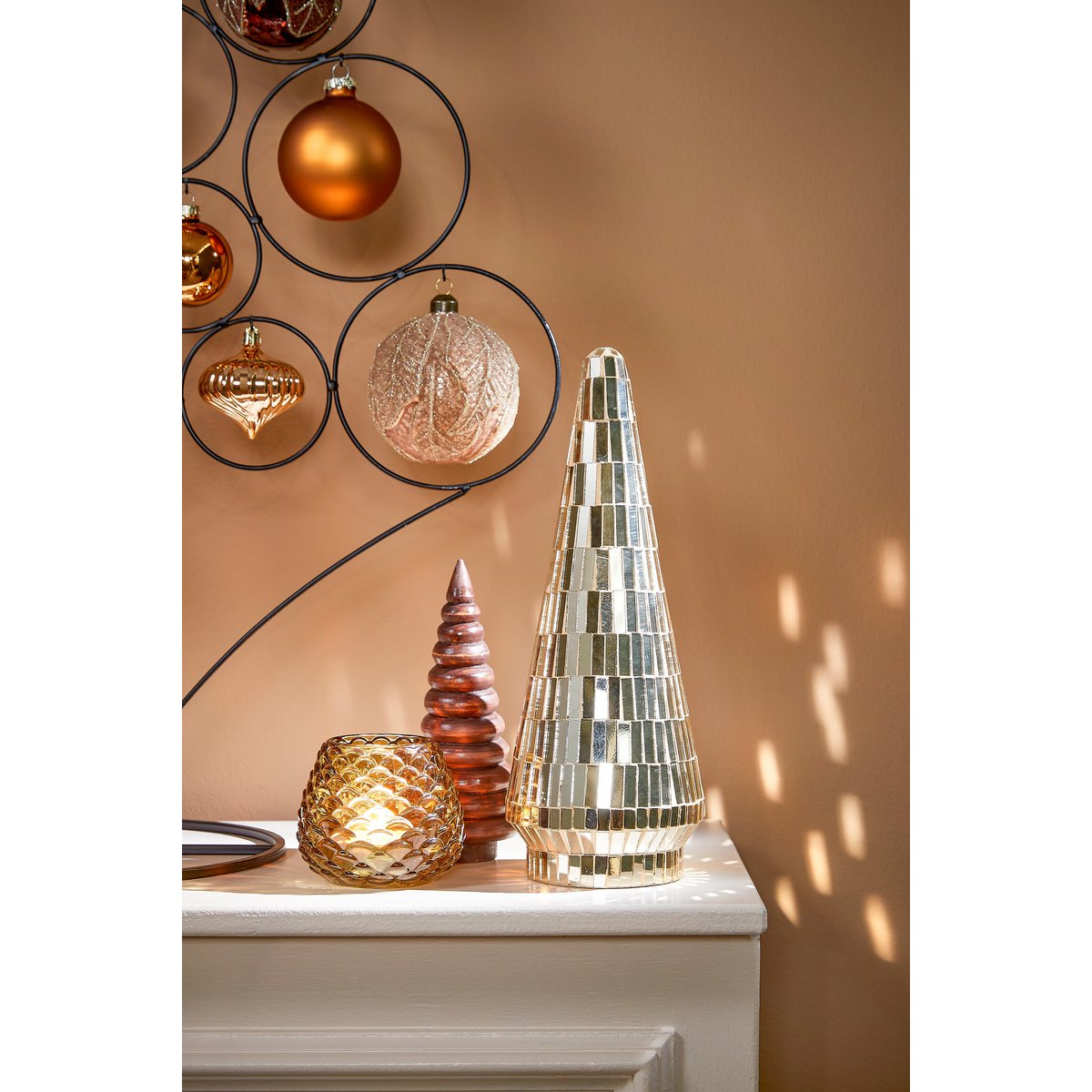Decoratie Kerstboom - H33 x Ø13 cm - Glas - Goud