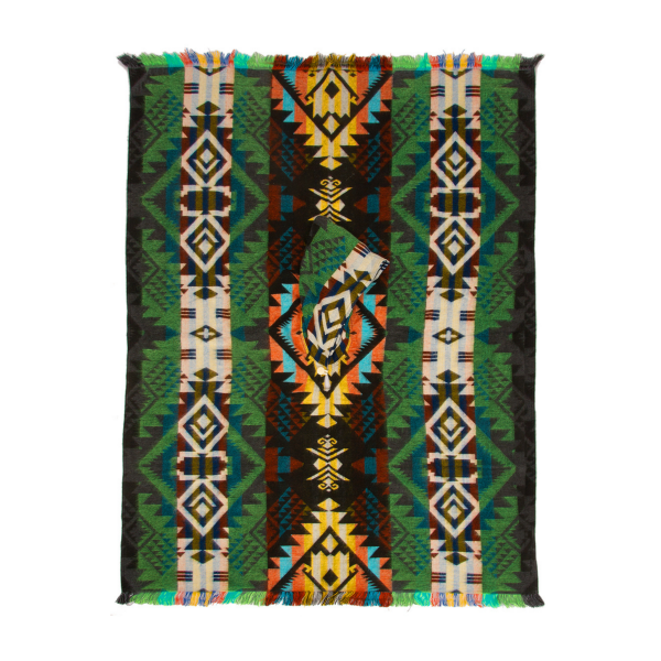 Alpaca Poncho inheems patroon | Waorani groen