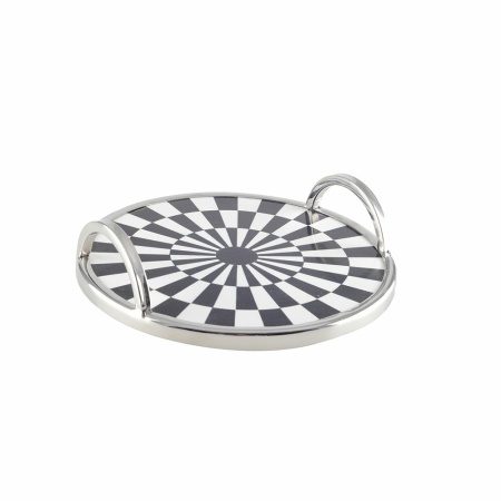 Ronde lade zwart -witte tegels 28x28x6cm