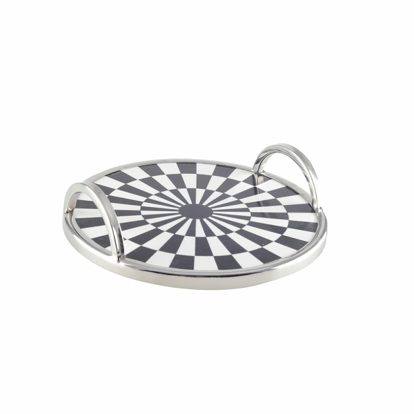 Ronde lade zwart -witte tegels 28x28x6cm