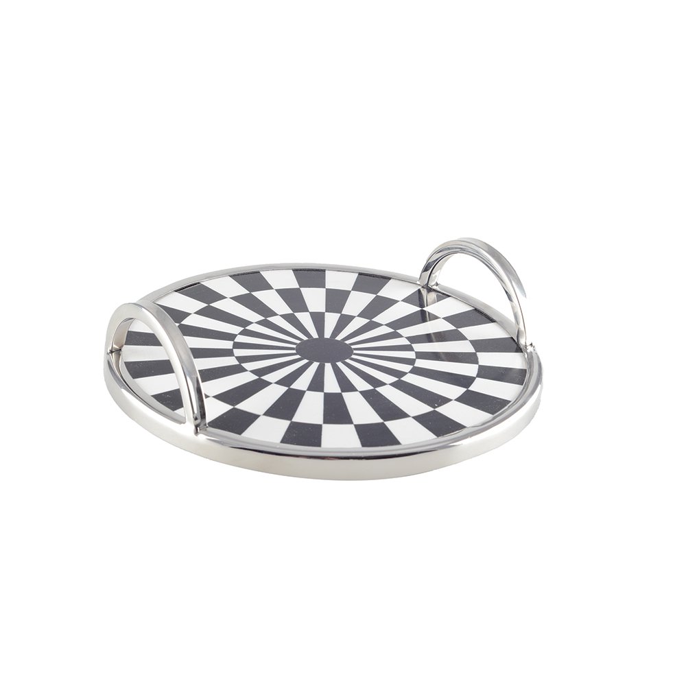 Ronde lade zwart -witte tegels 28x28x6cm