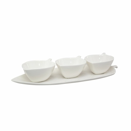 Set van 3 aperitif -bekers met plaatbladblad