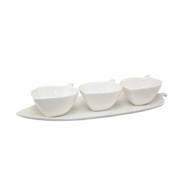 Set van 3 aperitif -bekers met plaatbladblad