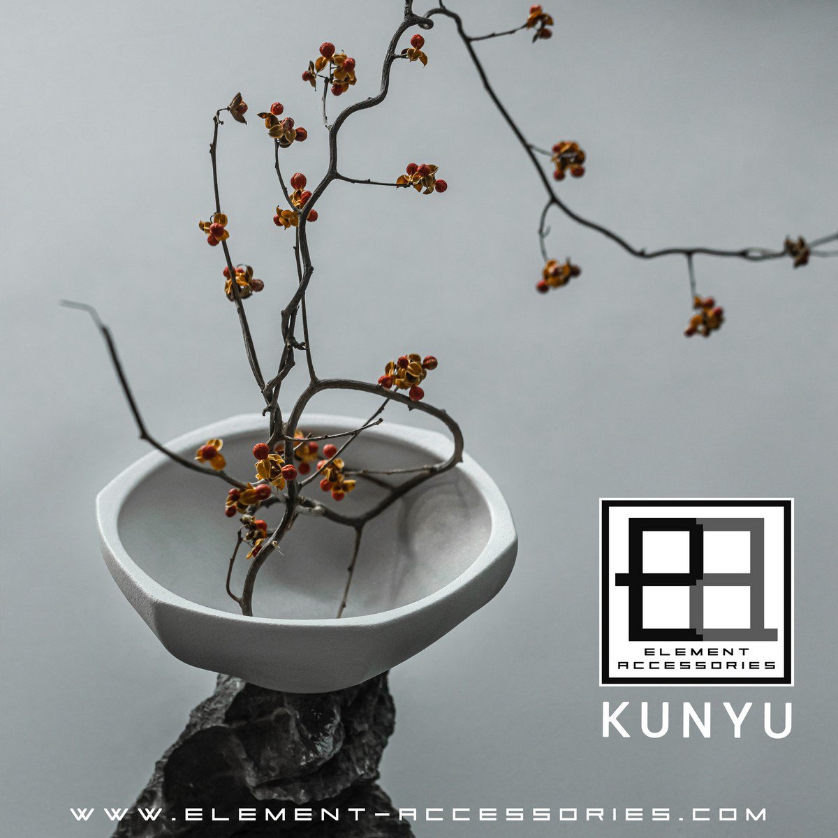 Kom in moderne Aziatische stijl, hoogwaardig design en afwerking, KUNYU22WH