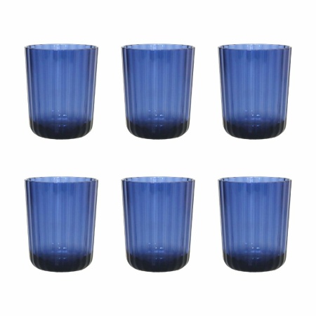 Acrylblauwe waterglazen - veel 6