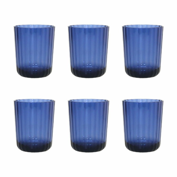 Acrylblauwe waterglazen - veel 6