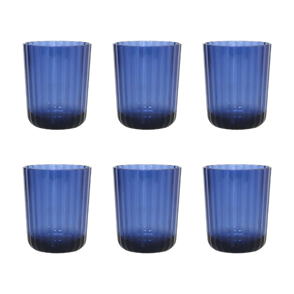 Acrylblauwe waterglazen - veel 6