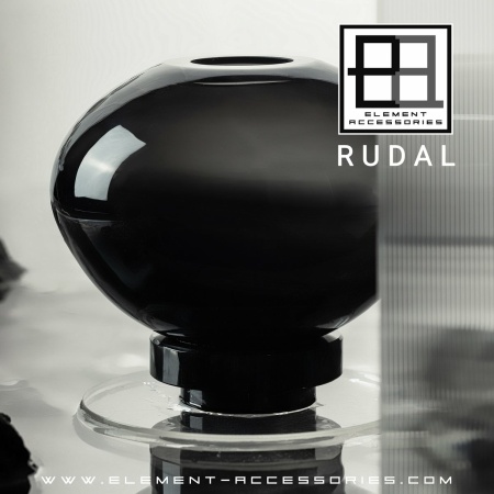 Vaas bolvorm innovatief design, zwart glas, RUD00_Luxury Edition