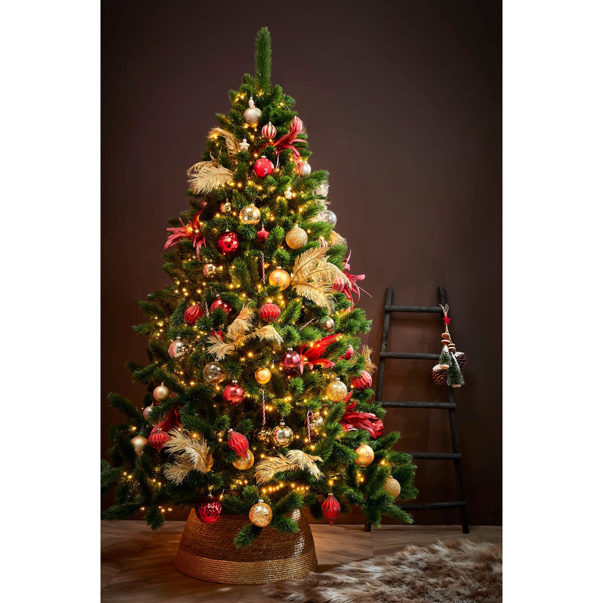 Kerstboomrok - H26 x Ø58 cm - Zeegras - Goud