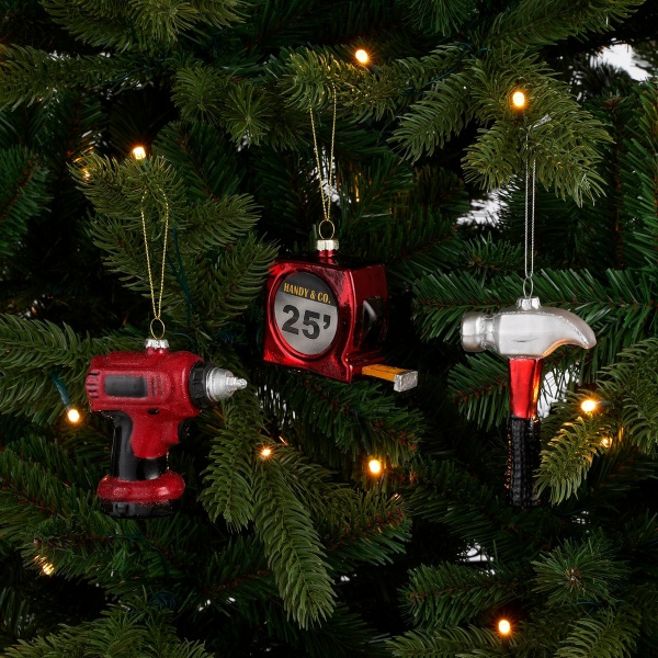 Kerst Ornament Rolmaat - L9 x B4 x H7 cm - Rood