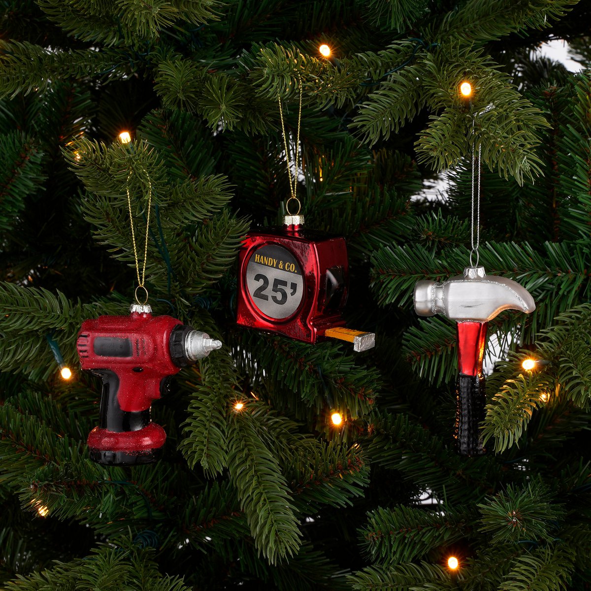 Kerst Ornament Rolmaat - L9 x B4 x H7 cm - Rood
