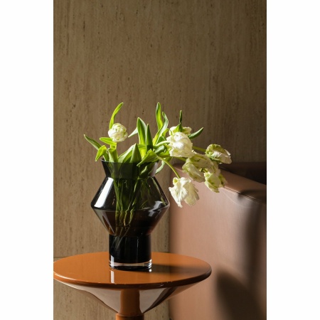 Moderne designvaas, trendy topseller, donkergrijs hoogwaardig glas, CUZ11GR