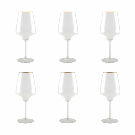 Matt Golden Wine Glazen - Set van 6