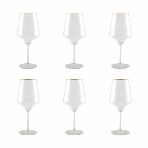 Matt Golden Wine Glazen - Set van 6
