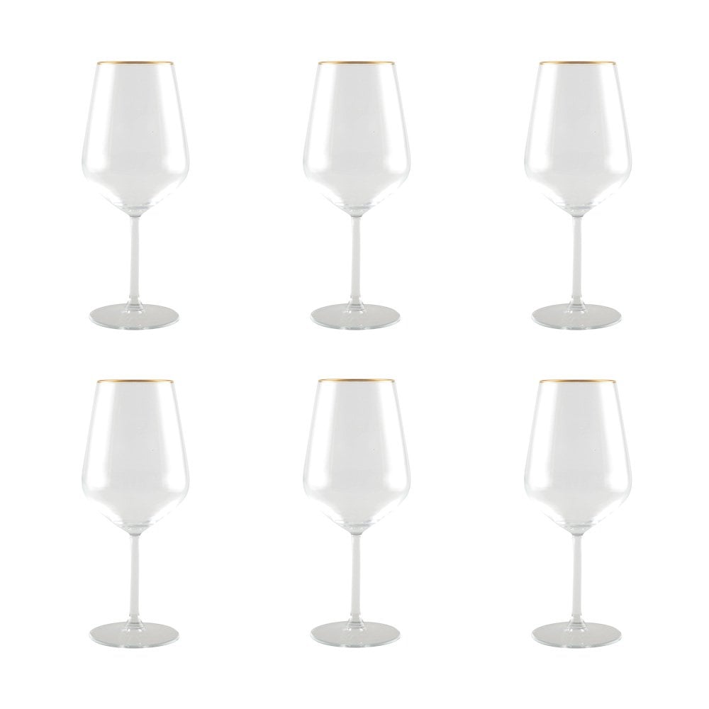 Matt Golden Wine Glazen - Set van 6