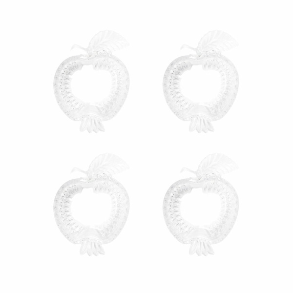 APPEL GLAZEN KOPJES 16,5X12,2X4,5CM - SET VAN 4