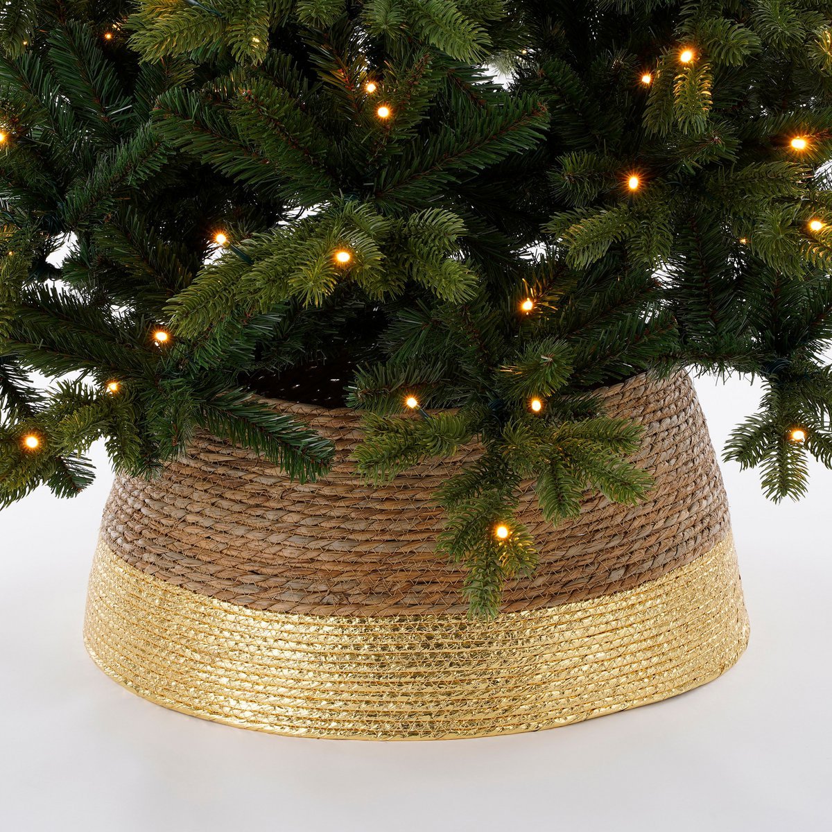 Kerstboomrok - H26 x Ø50 cm - Zeegras - Goud