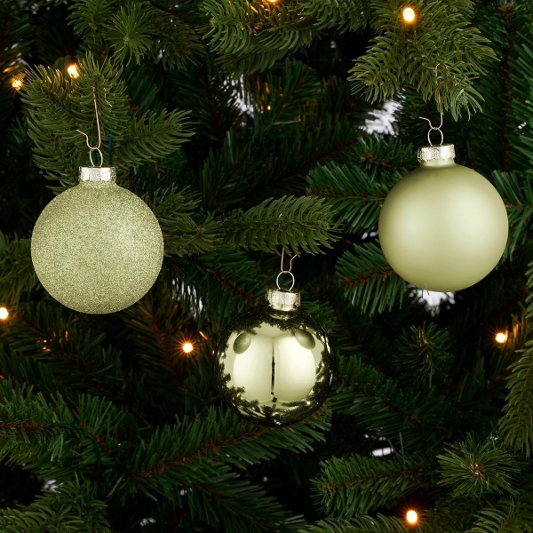 Kerstballen Set - 26 Stuks - Ø7 cm - Glas - Lichtgroen