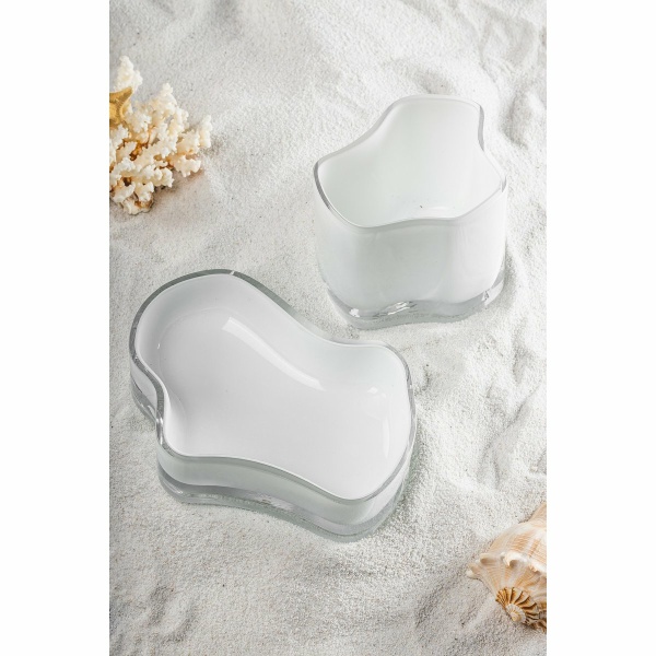 Nieuw modern design grote kom of bord, geïnspireerd op CORAL en Aalto, COR08WH