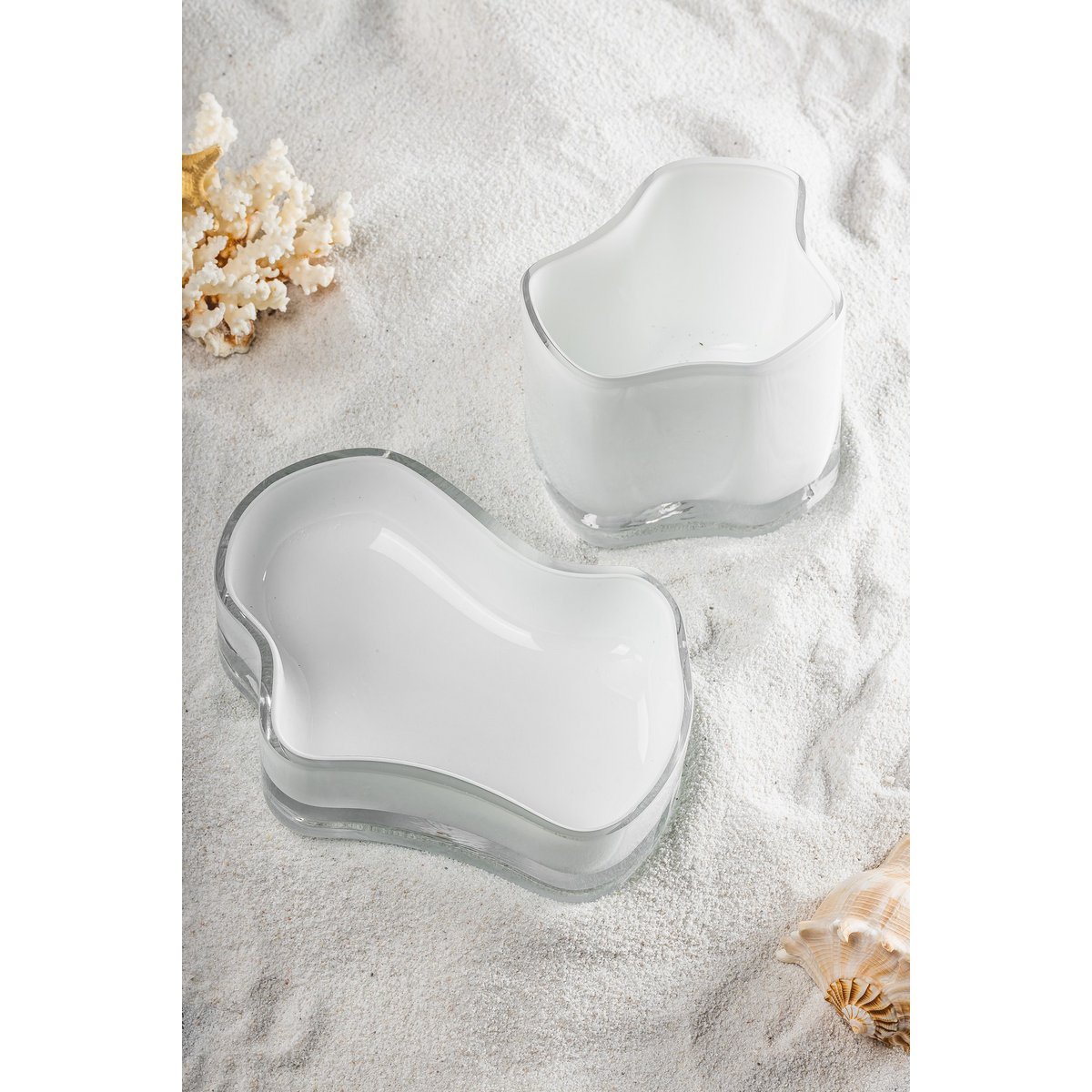 Nieuw modern design grote kom of bord, geïnspireerd op CORAL en Aalto, COR08WH