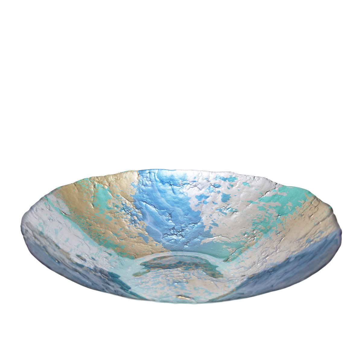 Turquoise en gouden gesneden 32 cm