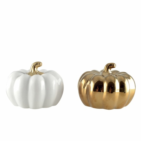 Witte en gouden decoratieve pompoenen - veel van 2
