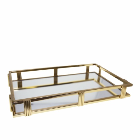 Gouden rechthoekige spiegellade 42x27x5cm