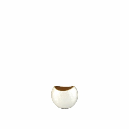 Vase ovale blanc 15x10x12.5 cm