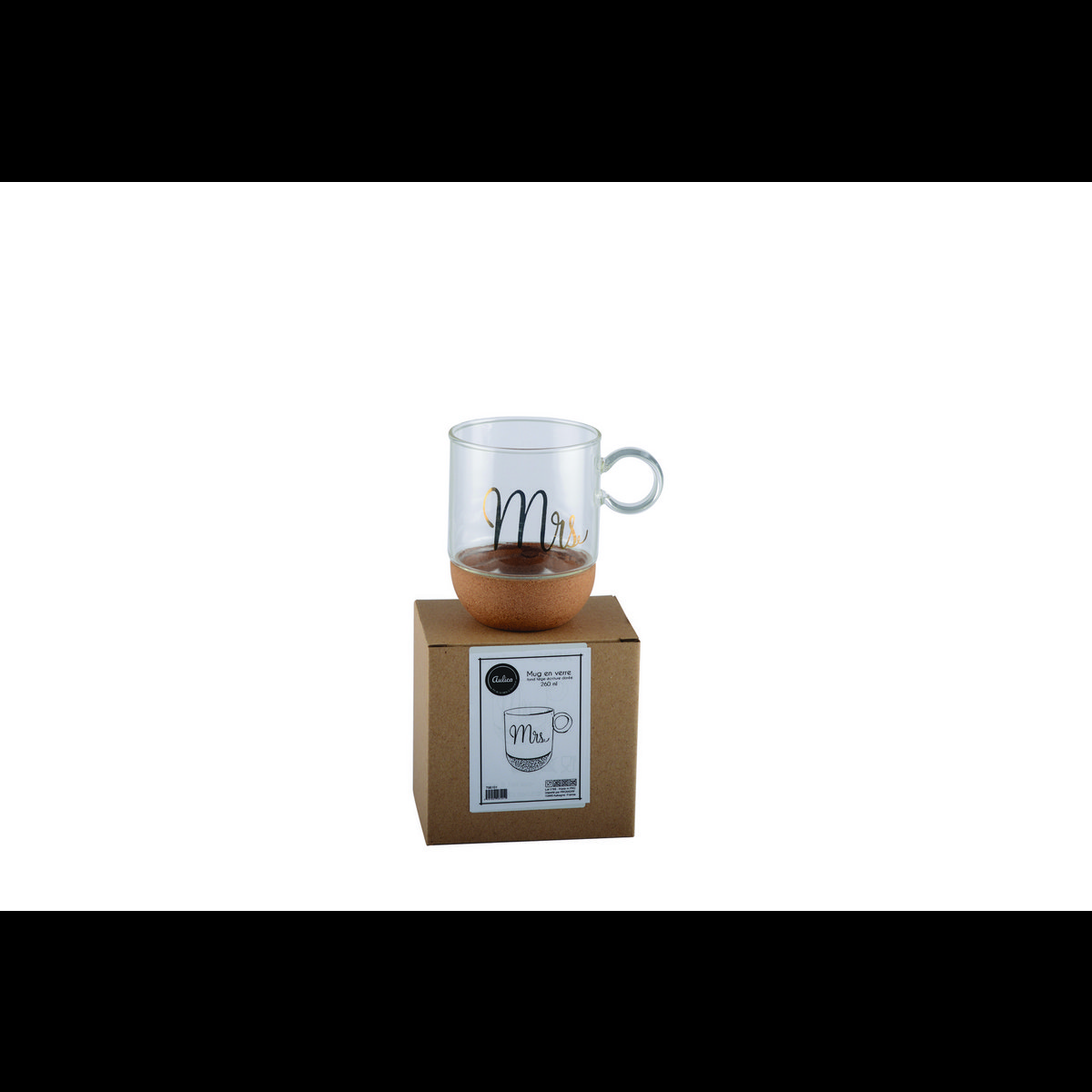 Mok in Glass Cork "Mrs"