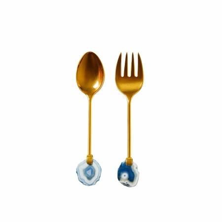 Gouden salade omvat Pierre Agate Bleue