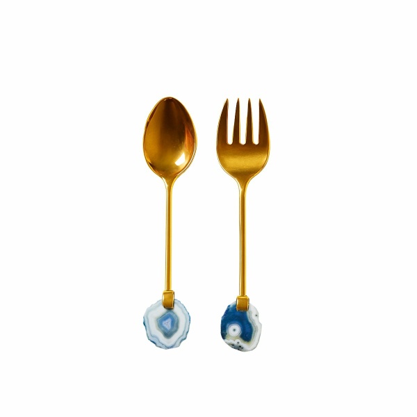 Gouden salade omvat Pierre Agate Bleue