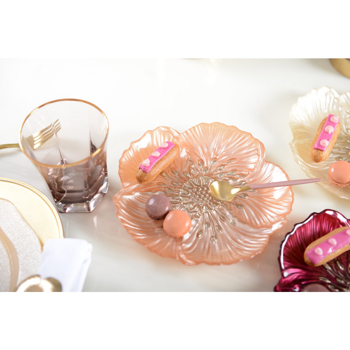 Zalmbloemdessertplaat