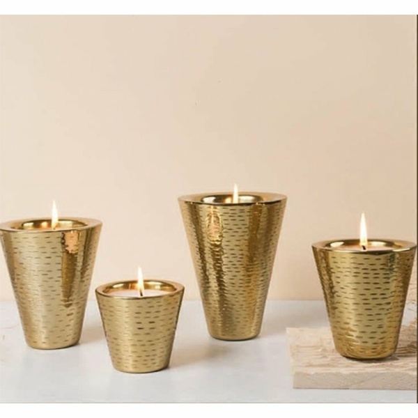 Little Model Gilded Hammered Candle