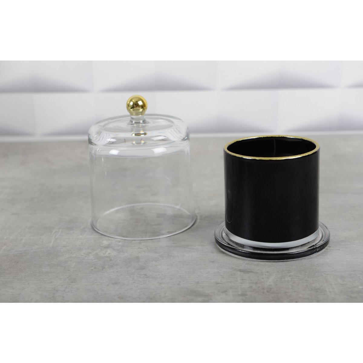 Zwart en gouden bel kaarsen tonka parfum