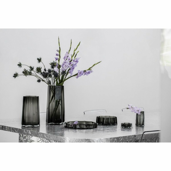 Modern-Klassiek Luxe hoge vaas, stijlvol Belgisch design, LENOX 40 Grijs