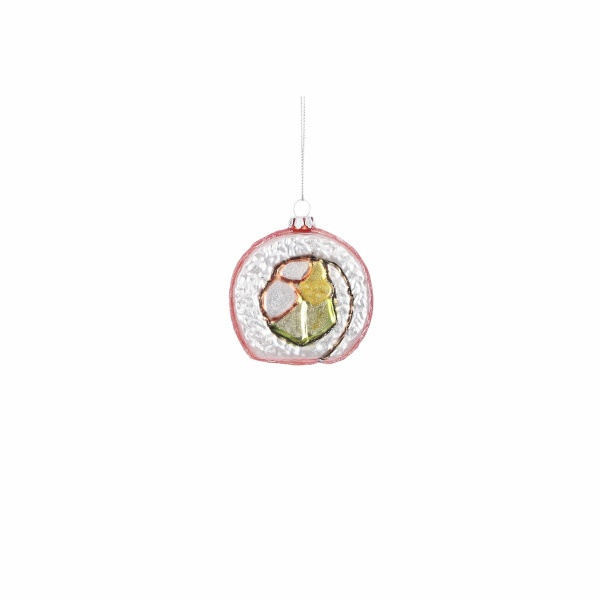 Kerst Ornament Sushi - L2 x B3 x H7 cm - Oranje