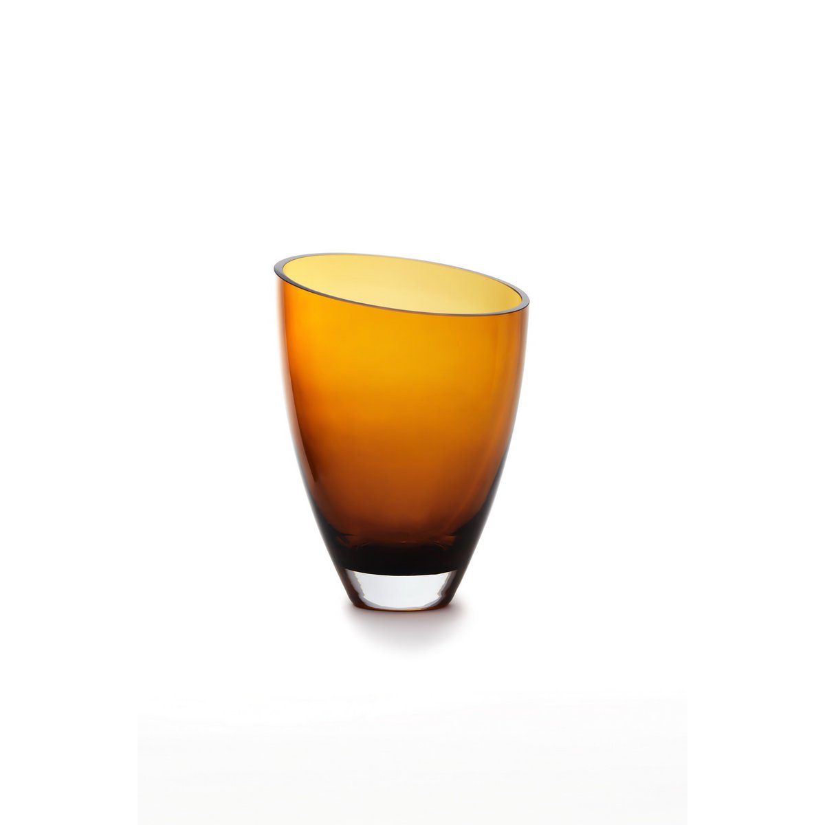 glazen vaas in diepe amberkleur van luxe glas, BULED