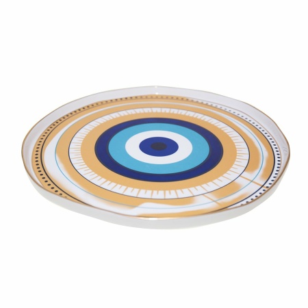 Wit en blauwe porseleinlade D30,5 cm