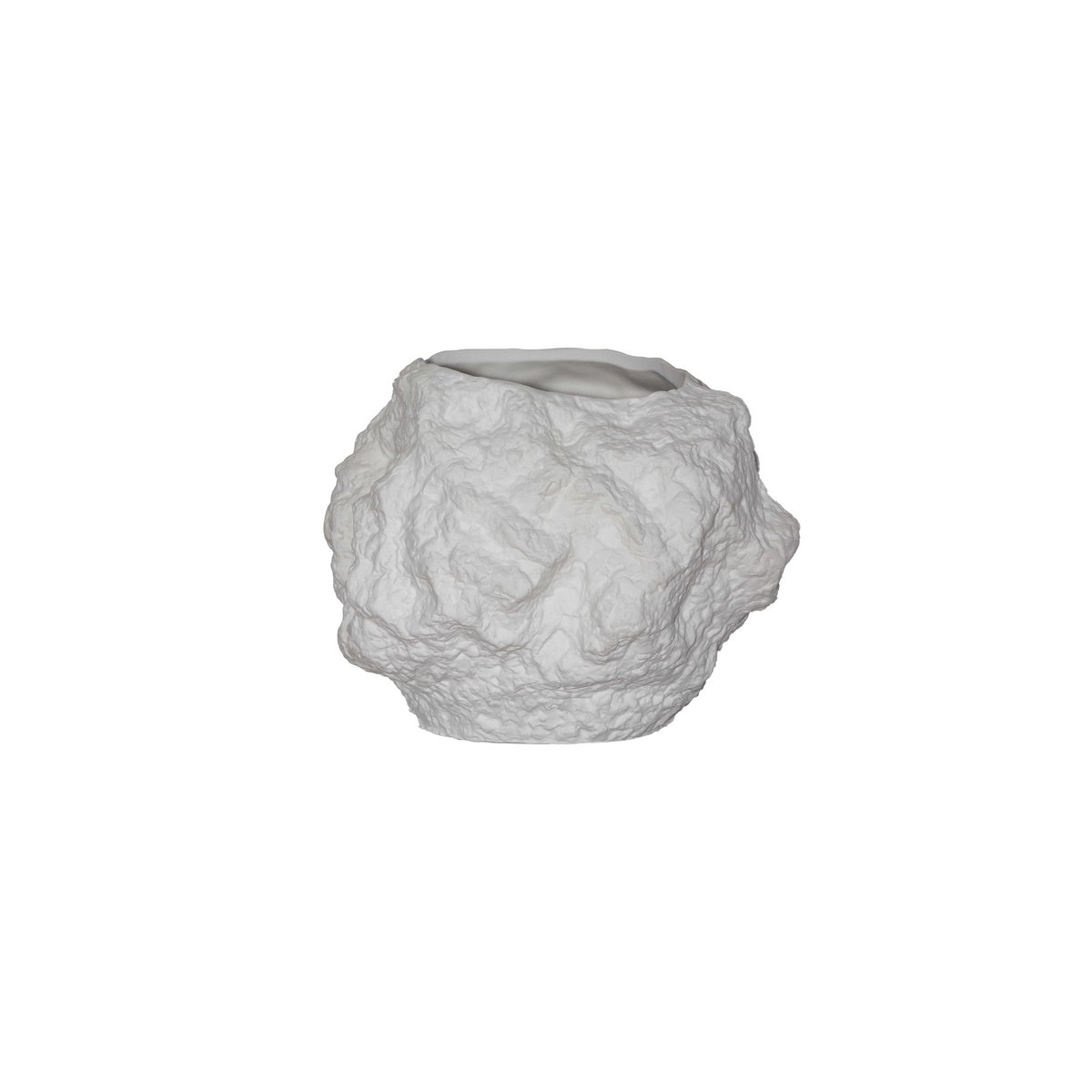 Keramische vaas m. look van rock, trendy natuurlijk design.CHU20WH
