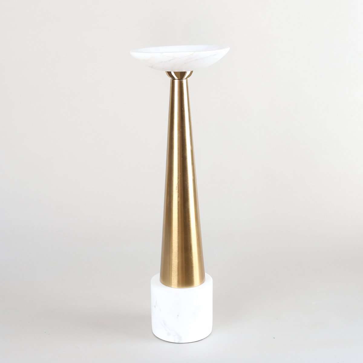Witte en vergulde roze marmeren knop 12x12x26cm