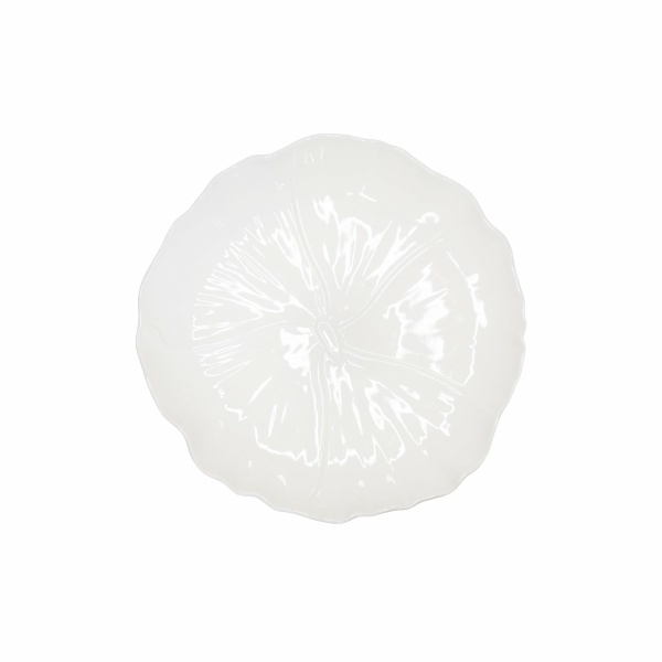 25 cm witte bloem dessertplaat