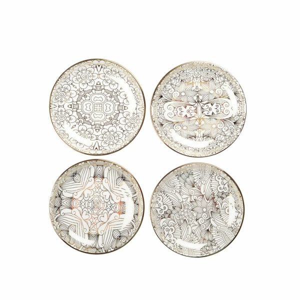 WITTE KOPPEN ABSTRACT ONTWERP - SET VAN 4